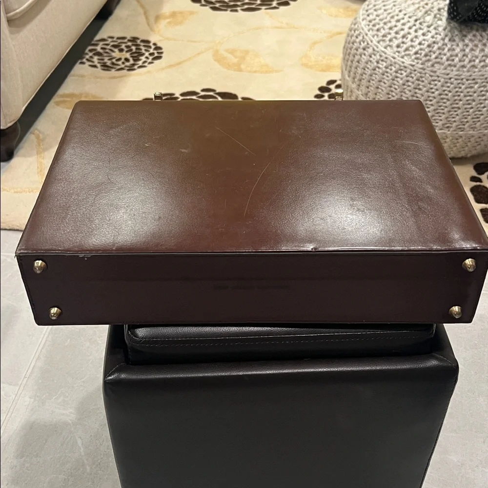 Vintage Leather Attaché Briefcase, Lined, Franzem Combination Lock, 1980s Case